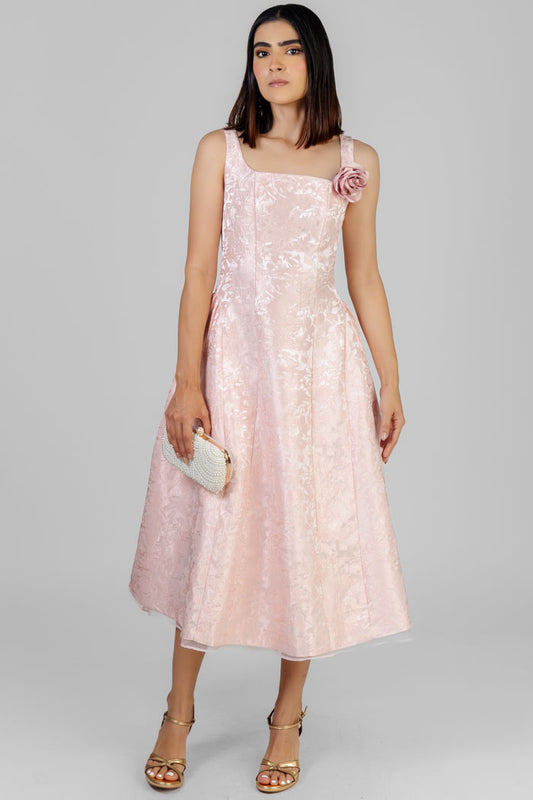 VESTIDO MIDI JACQUARD