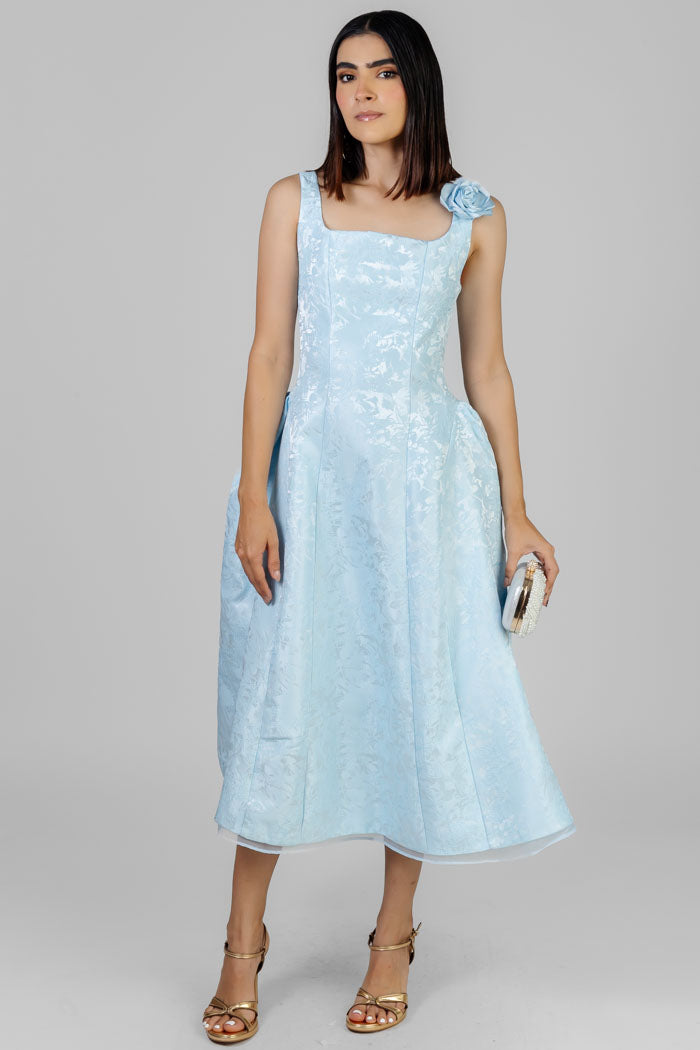 VESTIDO MIDI JACQUARD