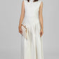 VESTIDO MIDI ASIMÉTRICO PLISADO