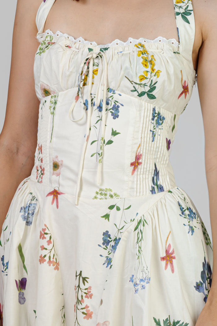 VESTIDO MIDI ROMANTICO FLORAL