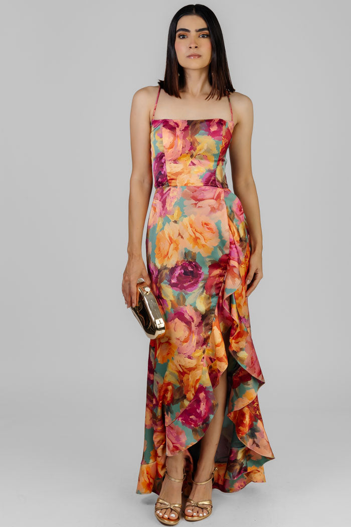 VESTIDO MIDI ESTAMPADO FLORAL