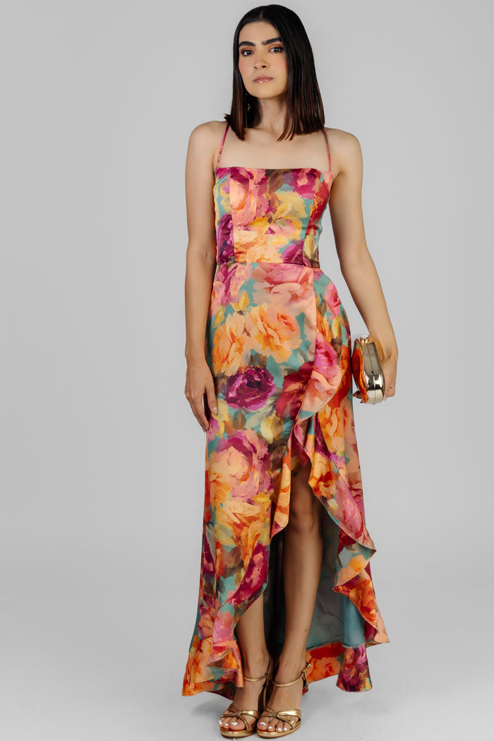 VESTIDO MIDI ESTAMPADO FLORAL