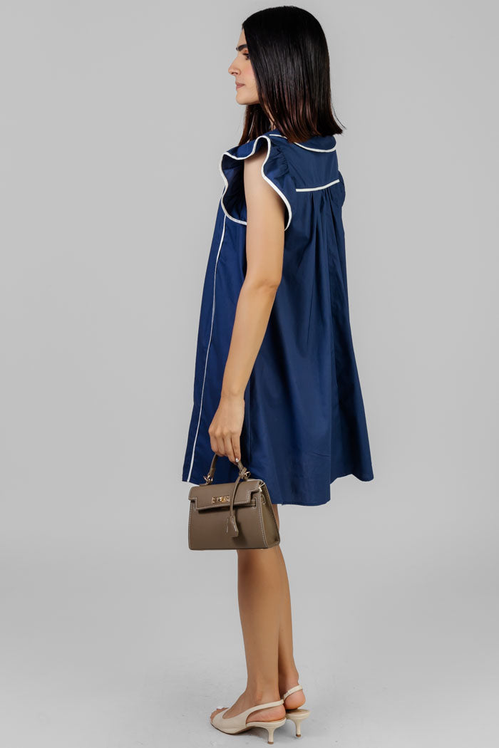 VESTIDO AZUL CON VIVOS