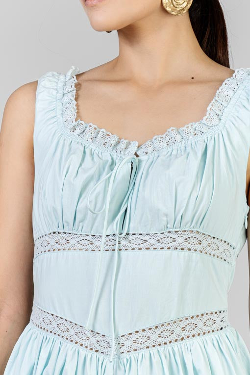 VESTIDO CAMPESINO AQUA