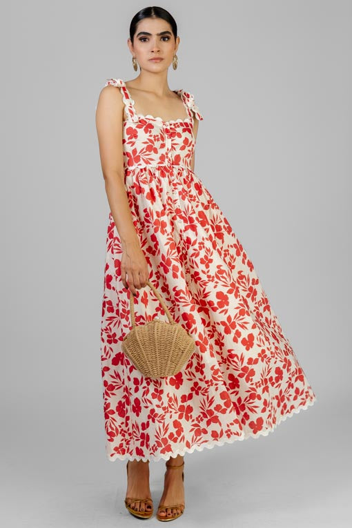 VESTIDO FLORES Y ESPIGA