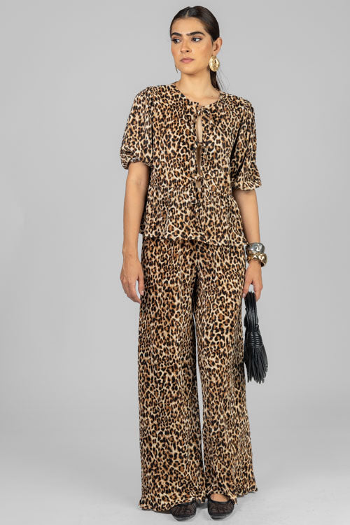 CONJUNTO BLUSA LAZOS ANIMAL PRINT