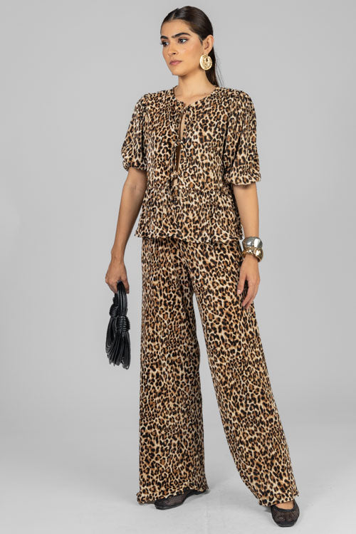 CONJUNTO BLUSA LAZOS ANIMAL PRINT