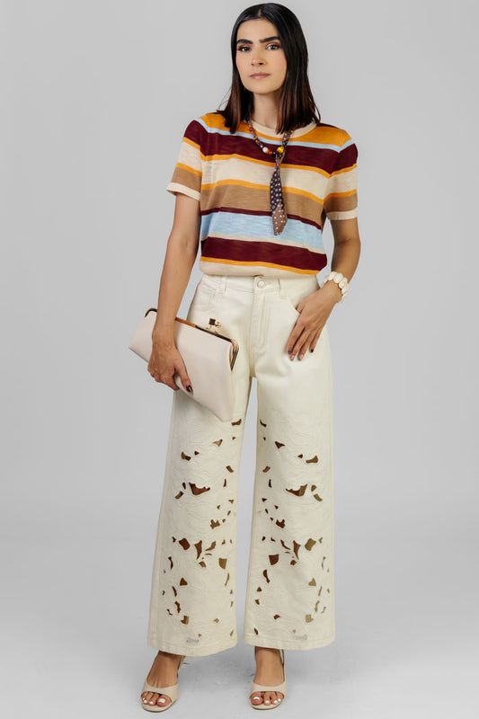PANTALON OFF-WHITE CALADO
