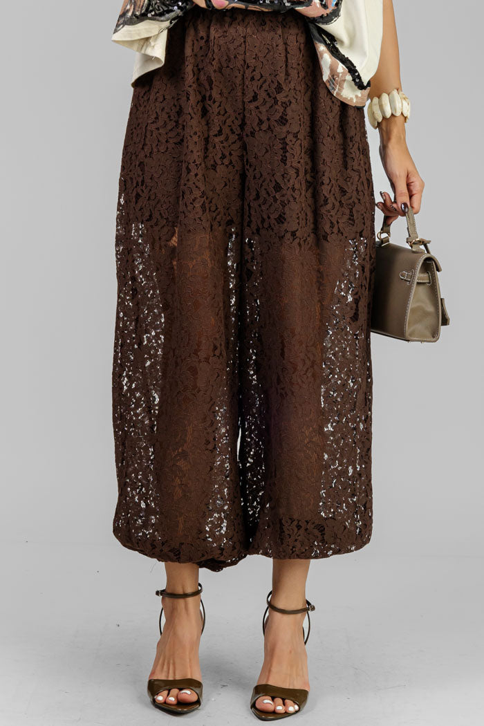PANTALON ENCAJE CHOCOLATE
