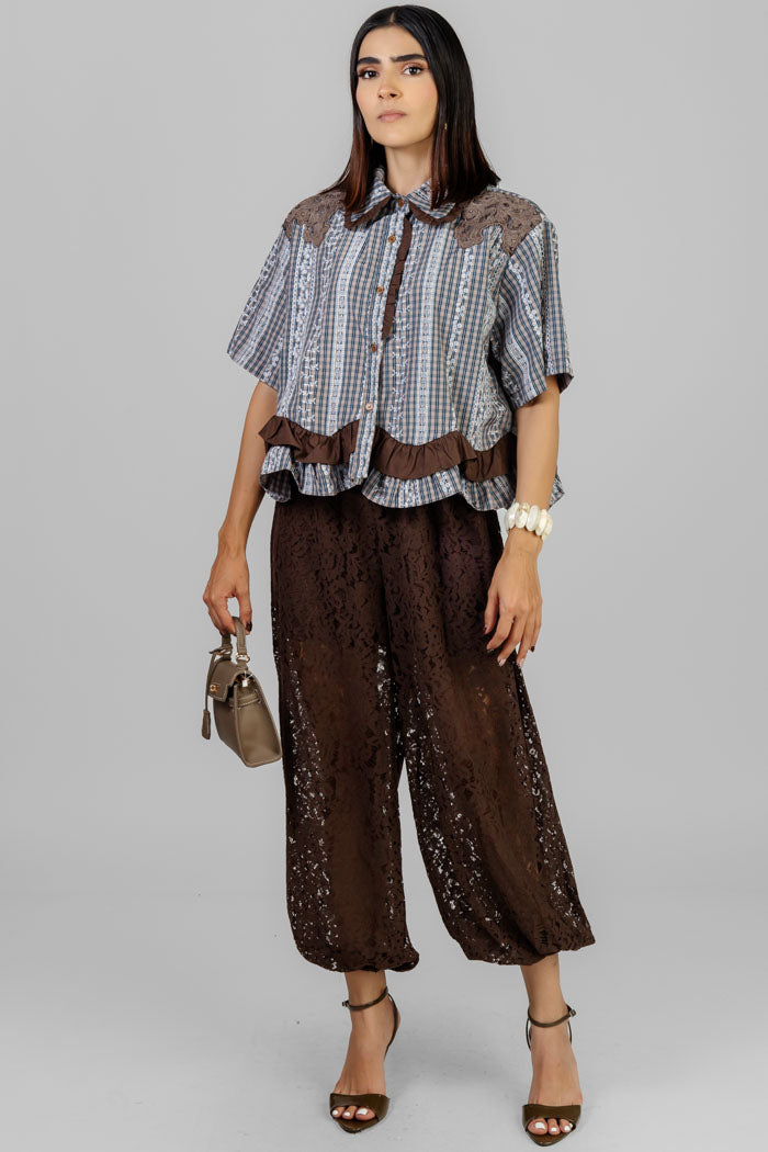 BLUSA LACE CON VOLANTES