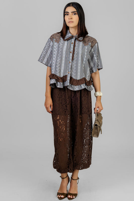 BLUSA LACE CON VOLANTES