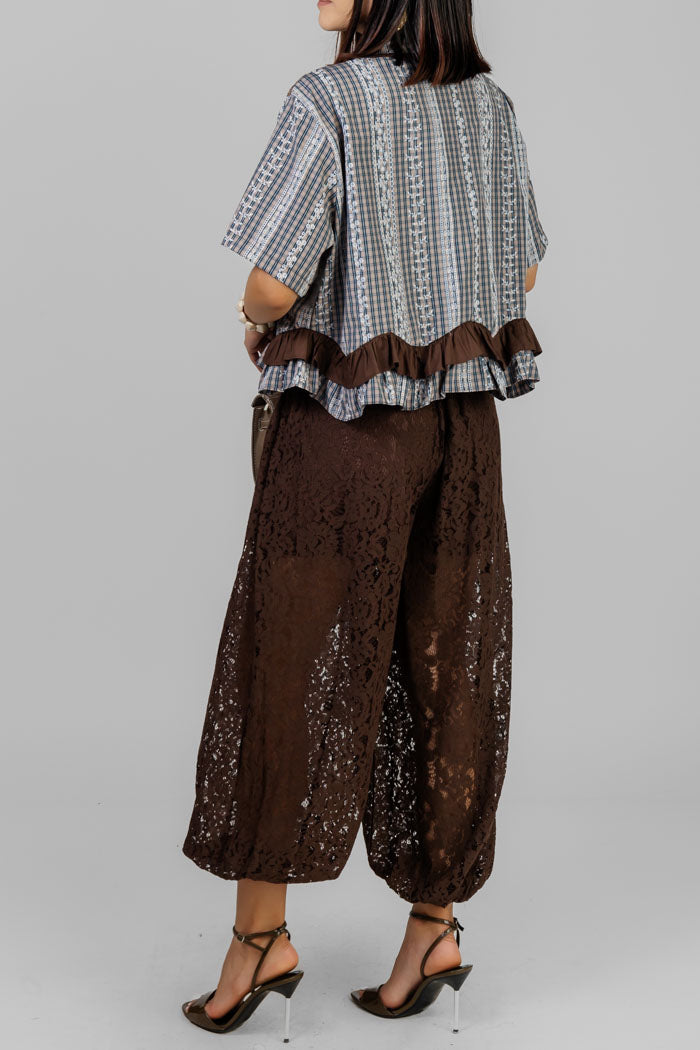 BLUSA LACE CON VOLANTES