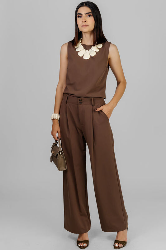 CONJUNTO ELEGANTE COLOR CHOCOLATE