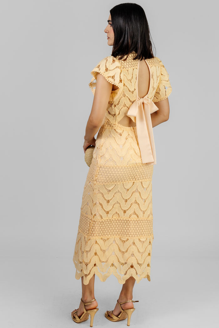 VESTIDO MIDI EN ENCAJE