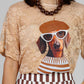 BLUSA ENCAJE ESTAMPADO BEIGE