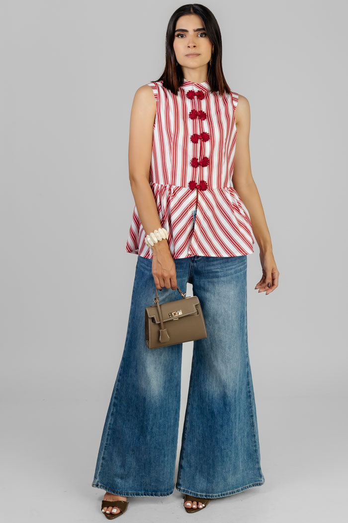 BLUSA PEPLUM A RAYAS