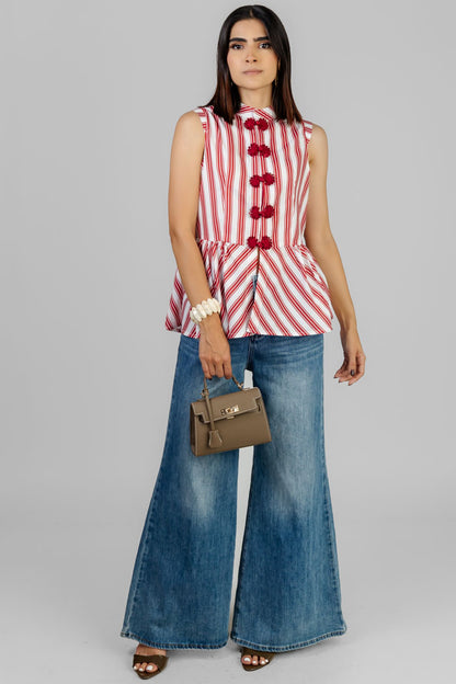 BLUSA PEPLUM A RAYAS