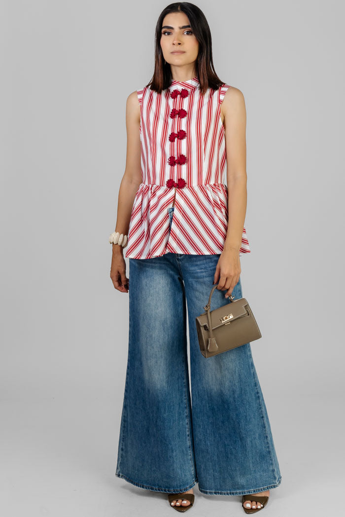 BLUSA PEPLUM A RAYAS