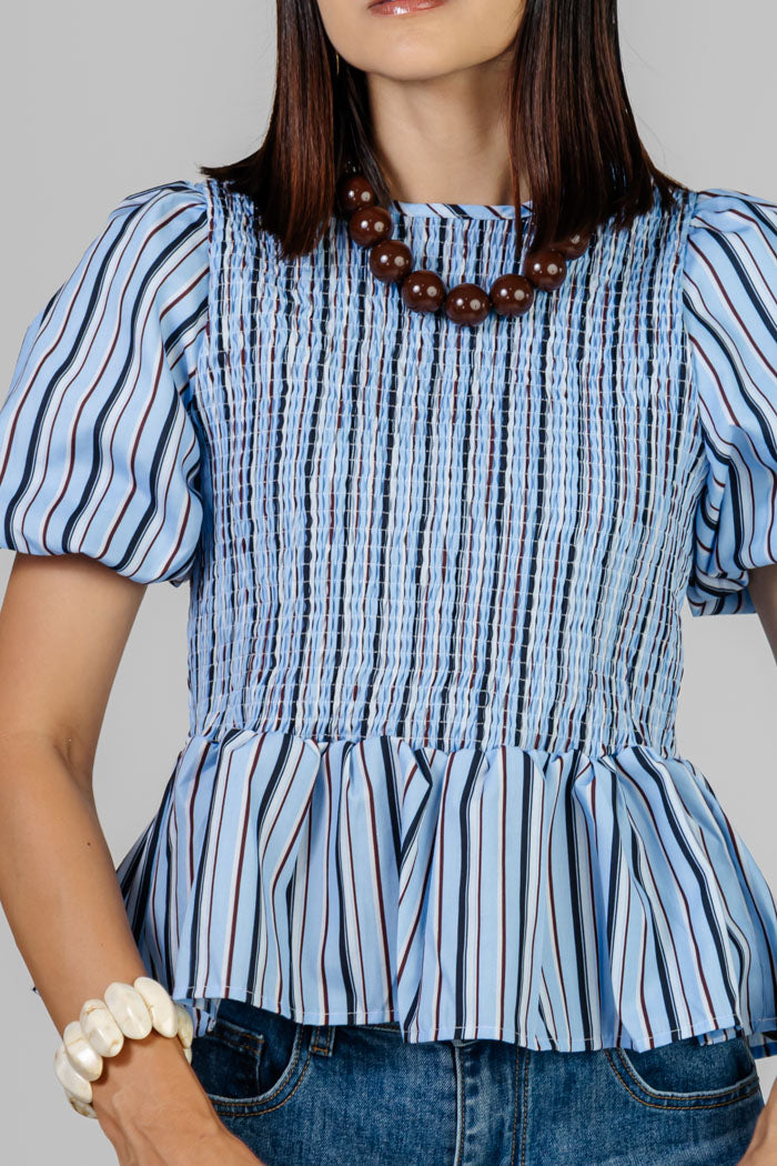 BLUSA PEPLUM ESTAMPADO RAYAS