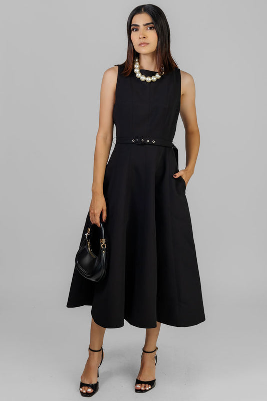VESTIDO MIDI ELEGANTE NEGRO