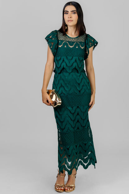 VESTIDO MIDI EN ENCAJE
