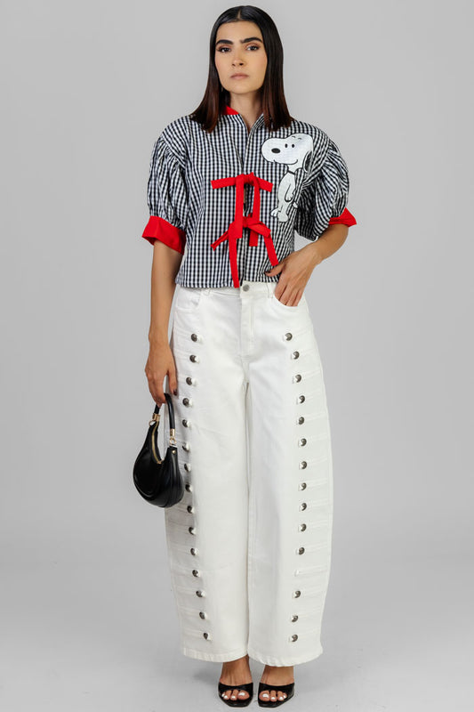 BLUSA CUADROS CON LAZOS