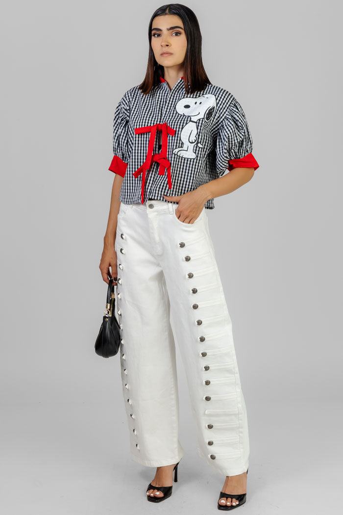 BLUSA CUADROS CON LAZOS