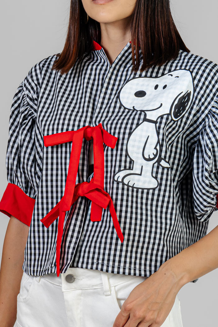 BLUSA CUADROS CON LAZOS