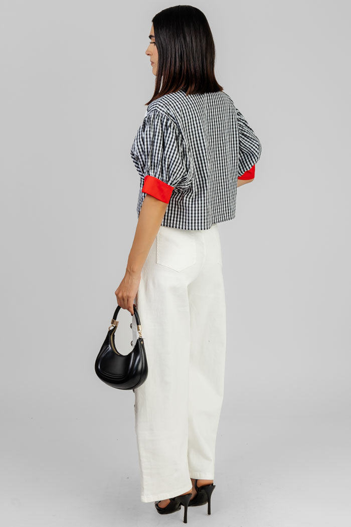 BLUSA CUADROS CON LAZOS