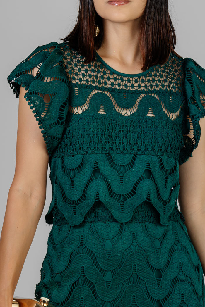 VESTIDO MIDI EN ENCAJE