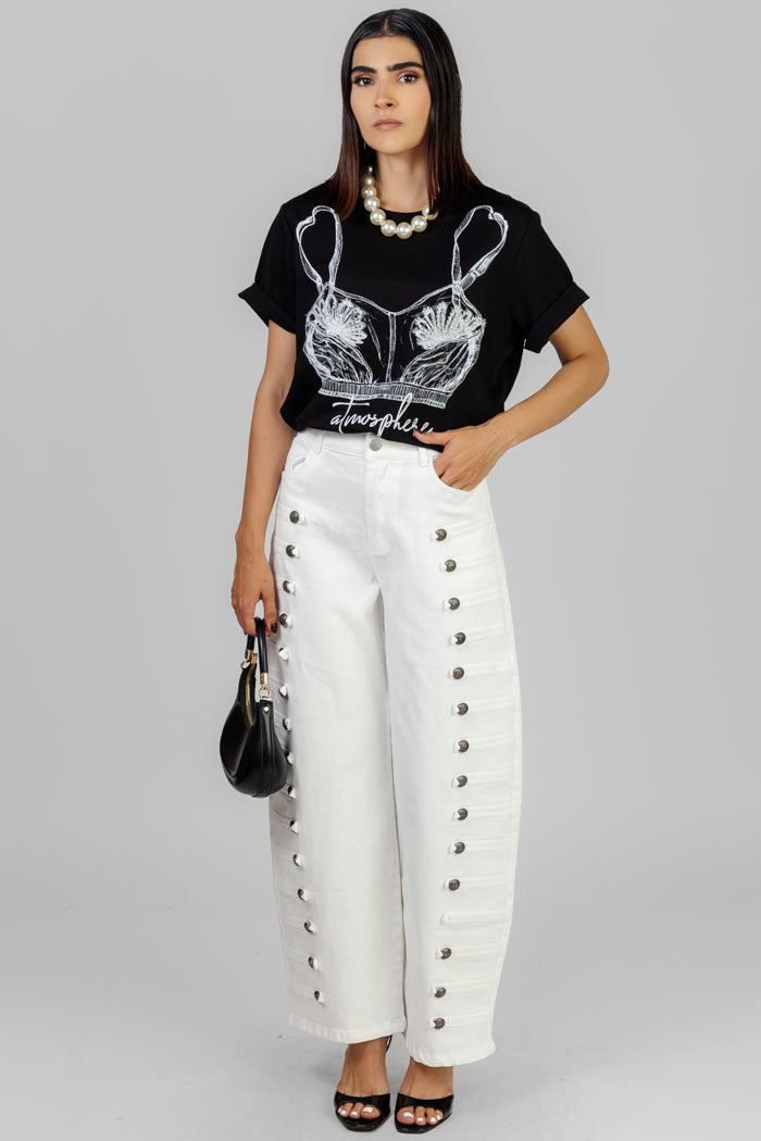 BLUSA BLANCA ESTAMPADO ARTÍSTICO