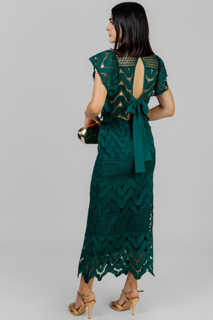 VESTIDO MIDI EN ENCAJE