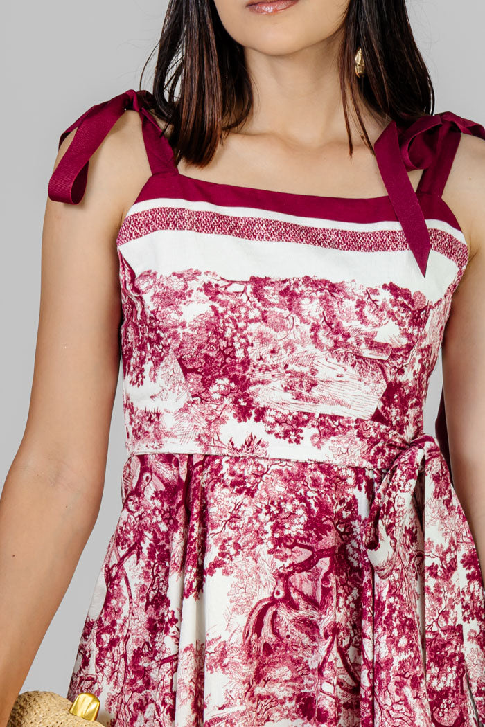 VESTIDO MIDI ESTAMPADO LAZOS