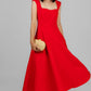 VESTIDO ROJO MIDI ELEGANTE