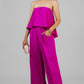 PALAZZO STRAPLESS SATINADO