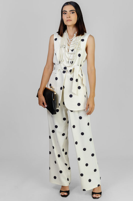 CONJUNTO POLKA CHALECO Y PANTALÓN
