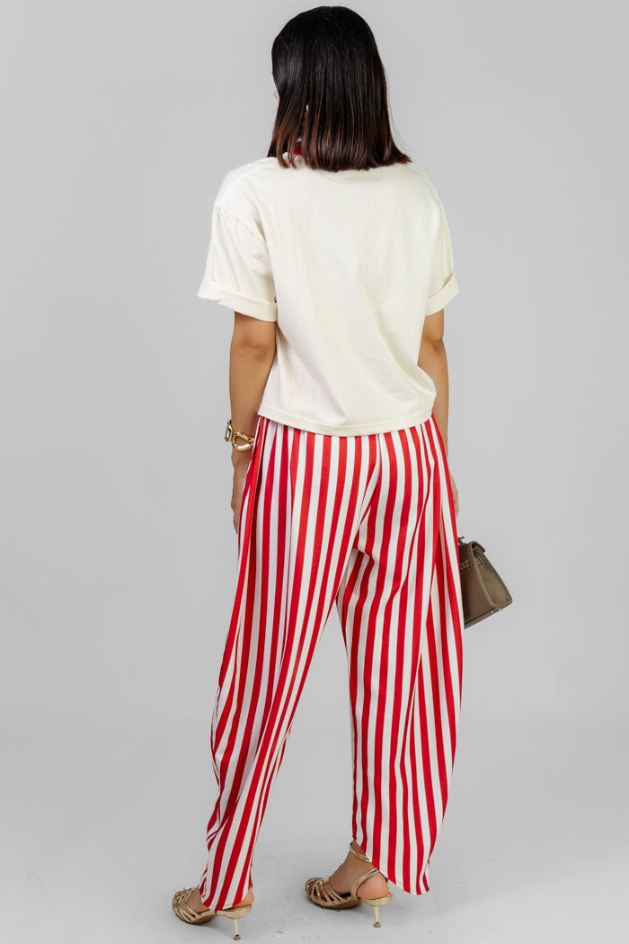 PANTALON RAYADO ASIMETRICO