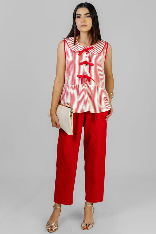 BLUSA RAYADA CON LAZOS