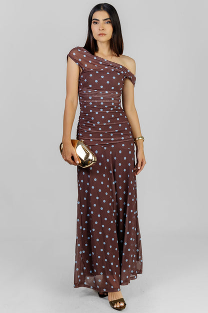 MAXI VESTIDO MESH CON LUNARES