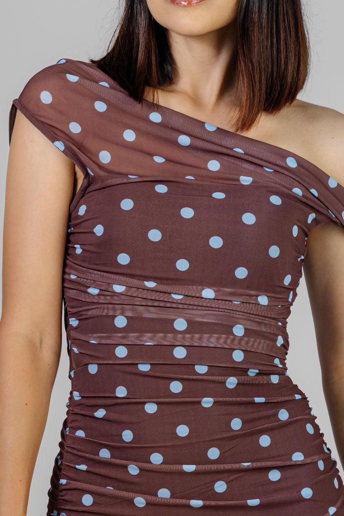 MAXI VESTIDO MESH CON LUNARES