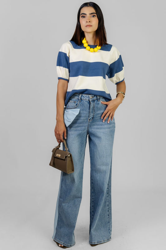 PANTALON DENIM CON LAZO