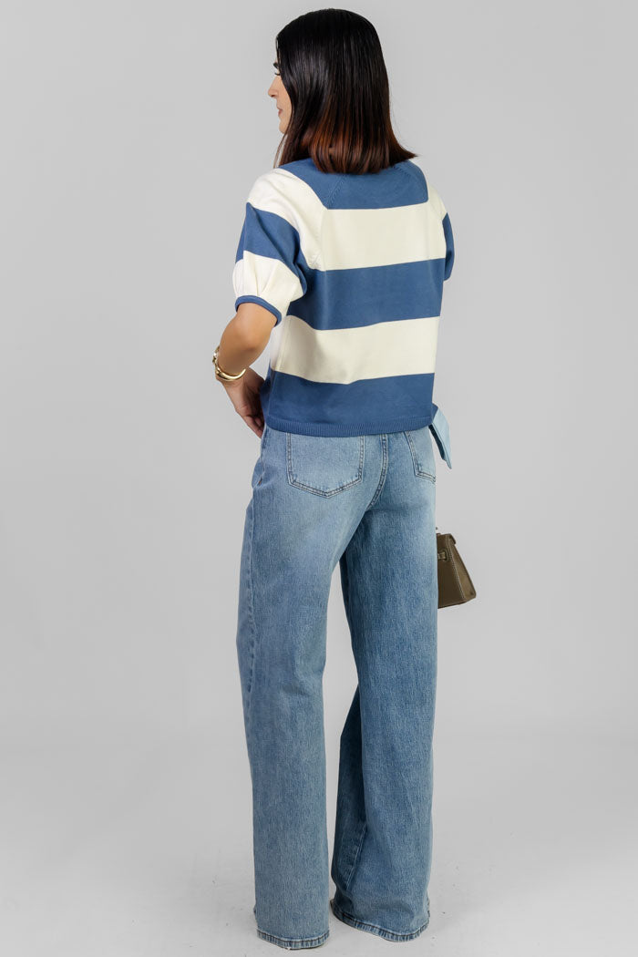 PANTALON DENIM CON LAZO