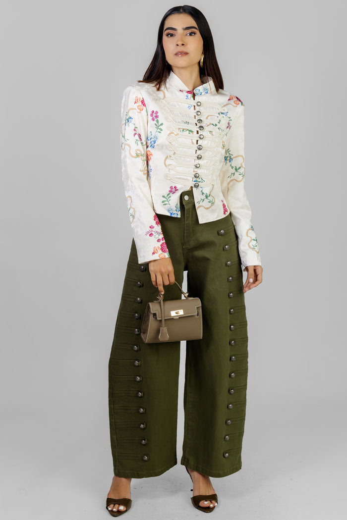 CHAQUETA ESTILO MILITAR FLORAL