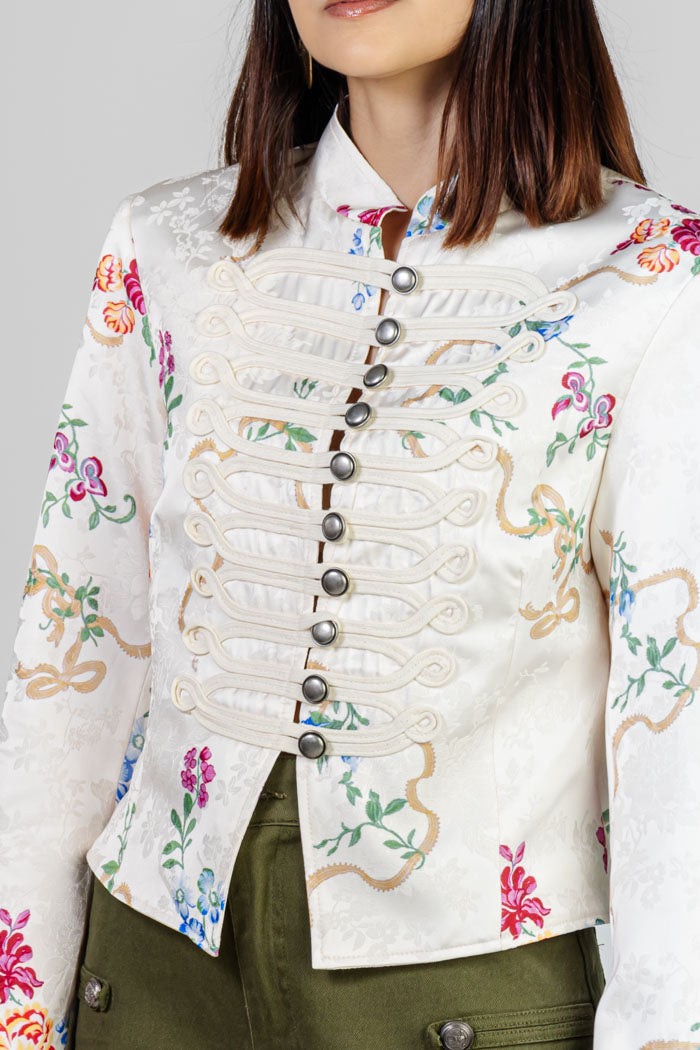 CHAQUETA ESTILO MILITAR FLORAL