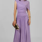 VESTIDO LILA DRAPEADO ELEGANTE