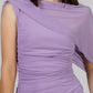 VESTIDO LILA DRAPEADO ELEGANTE
