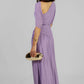 VESTIDO LILA DRAPEADO ELEGANTE