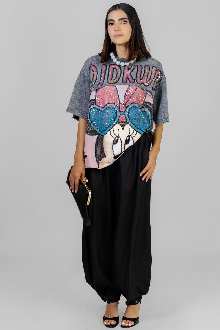 BLUSA ESTAMPADA CON LENTEJUELAS