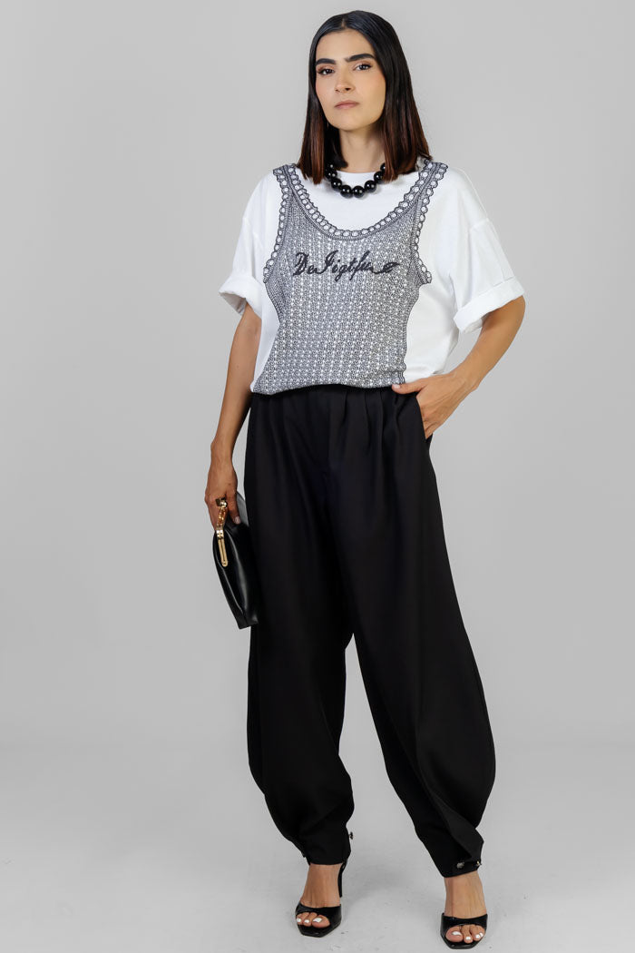 BLUSA BLANCA ESTAMPADA OVERSIZE