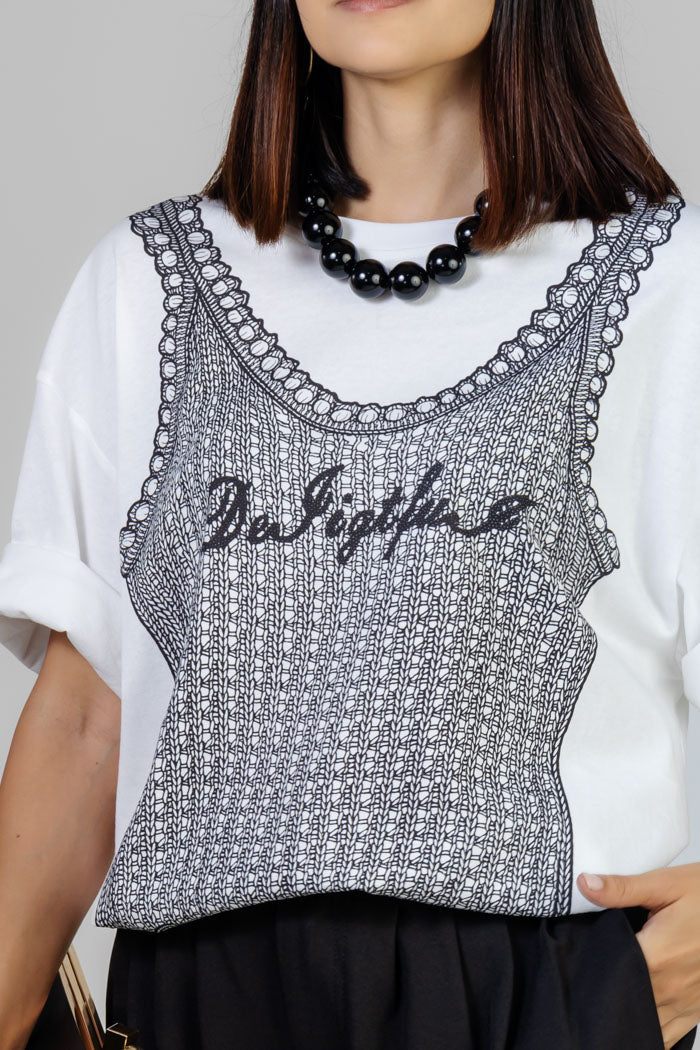 BLUSA BLANCA ESTAMPADA OVERSIZE